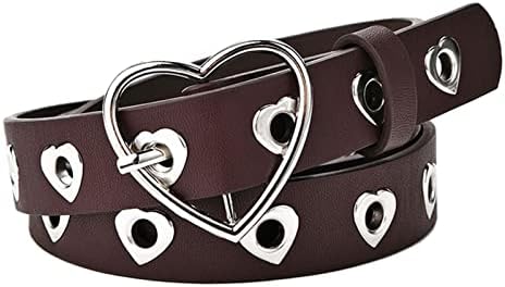 Leather Buckle Belts Heart-shaped Hollow Belt Punk Waistband